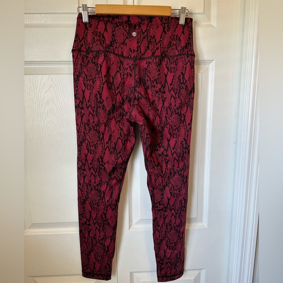 Python Snake-print 🐍 buttery leggings sz. L red and black - Picture 2 of 2
